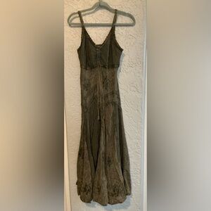 Women's Green Boho Long Corset Style Dress